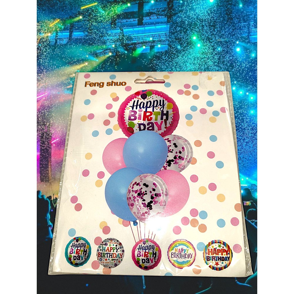 Балони 7бр мих "Happy Birthday" 